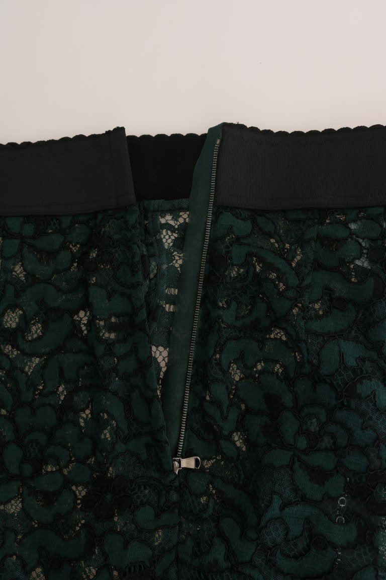 Green Floral Lace Leggings Pants