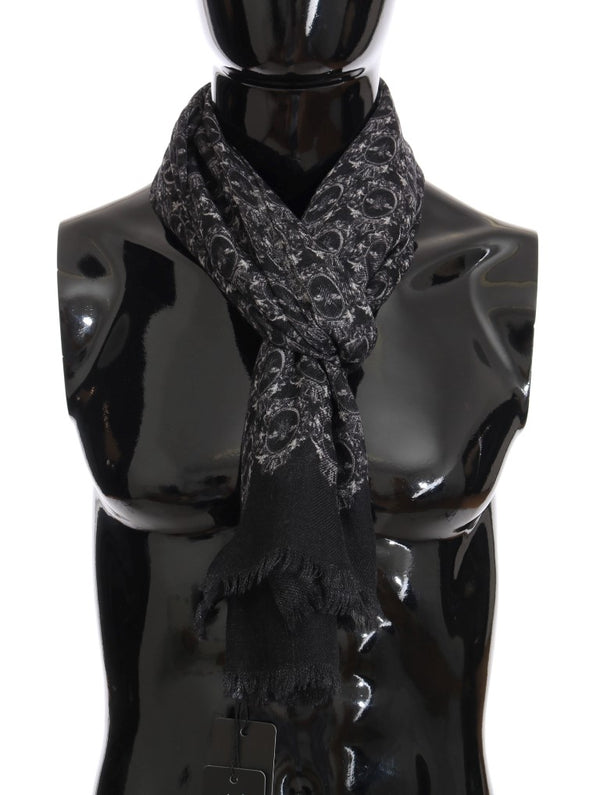 Gray Black Cashmere Scarf