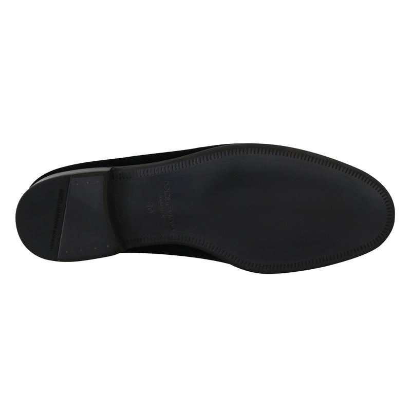 Black Velvet DG Logo Dress Loafers