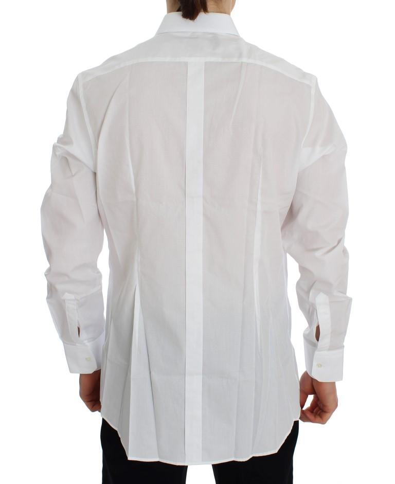 White Striped Slim Fit Cotton Shirt