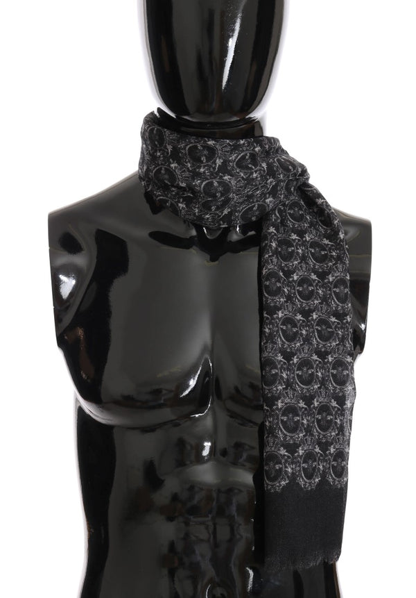 Gray Black Cashmere Scarf