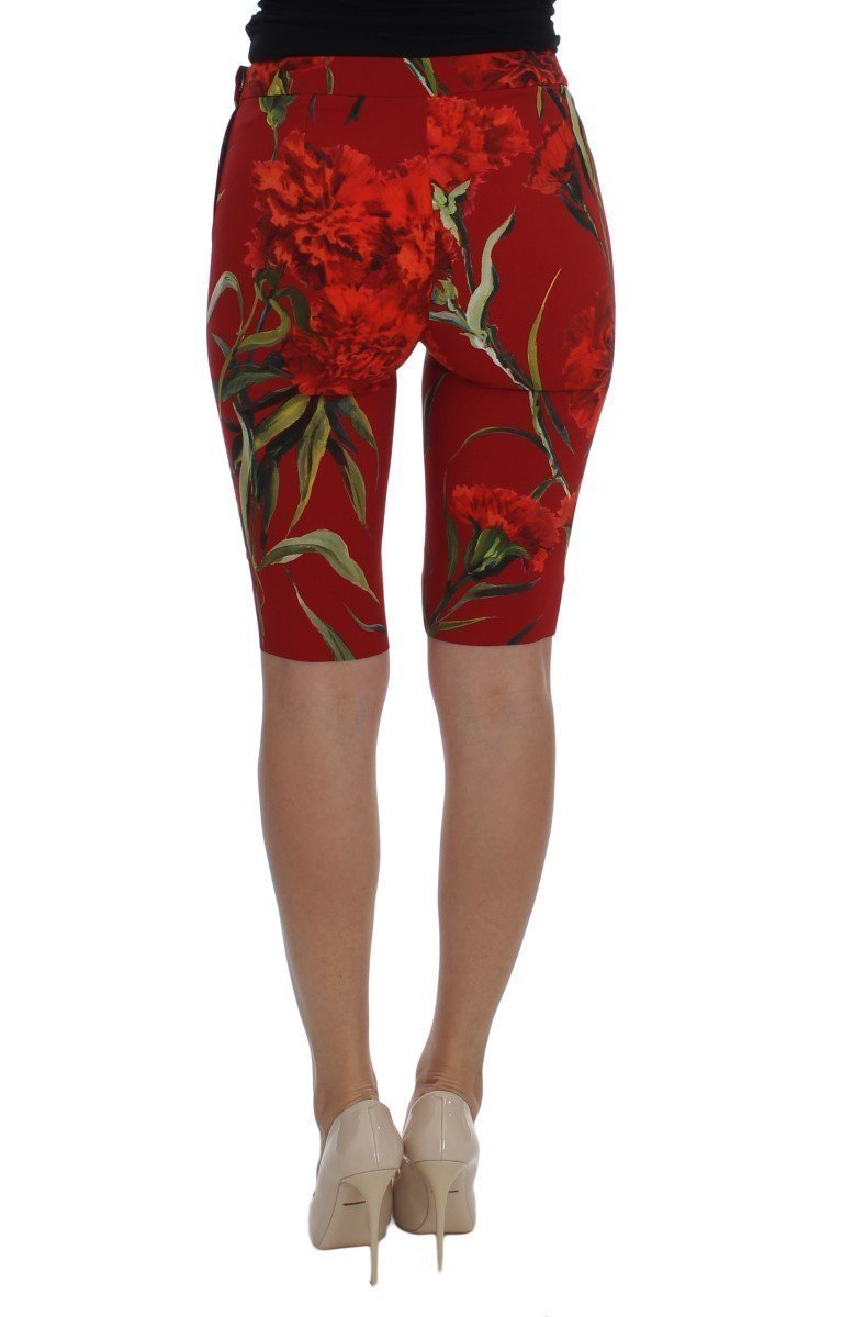 Stretch Red Roses Tights Shorts