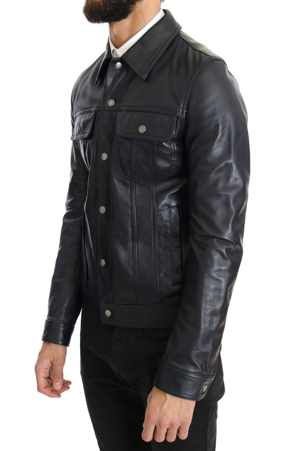 Black Lambskin Leather Jacket