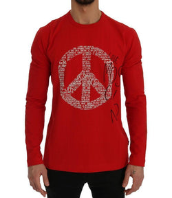 Red Motive Print Cotton T-Shirt