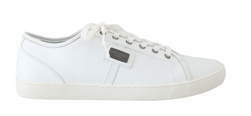 White Leather Mens Casual Sneakers