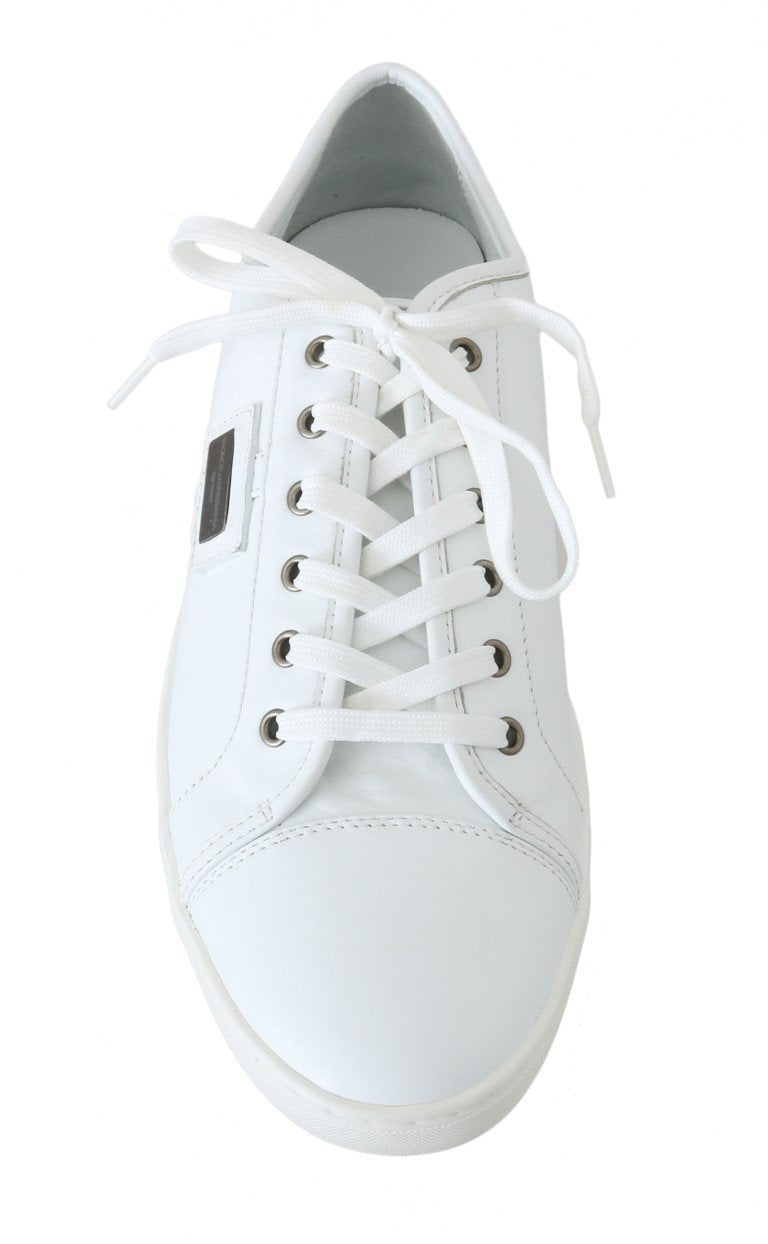 White Leather Mens Casual Sneakers