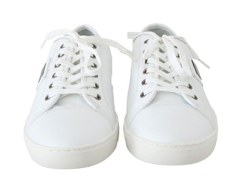 White Leather Mens Casual Sneakers