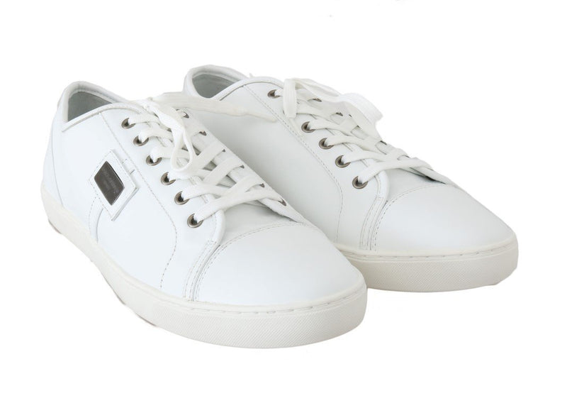 White Leather Mens Casual Sneakers