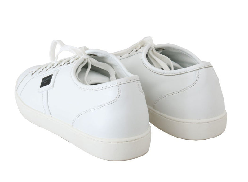 White Leather Mens Casual Sneakers