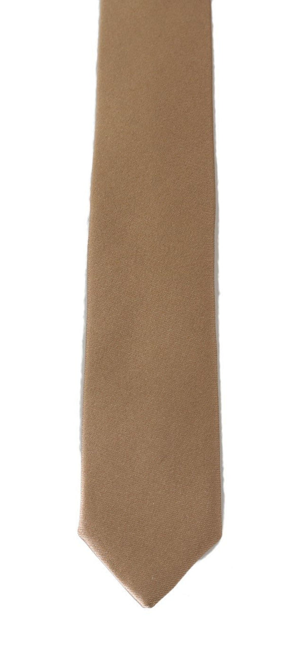 Brown Silk Solid Slim Tie