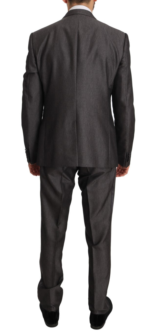 Gray Silk Wool MARTINI Slim Fit 3 Piece Suit