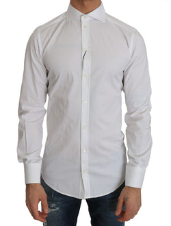 White Cotton GOLD Slim Stretch Shirt