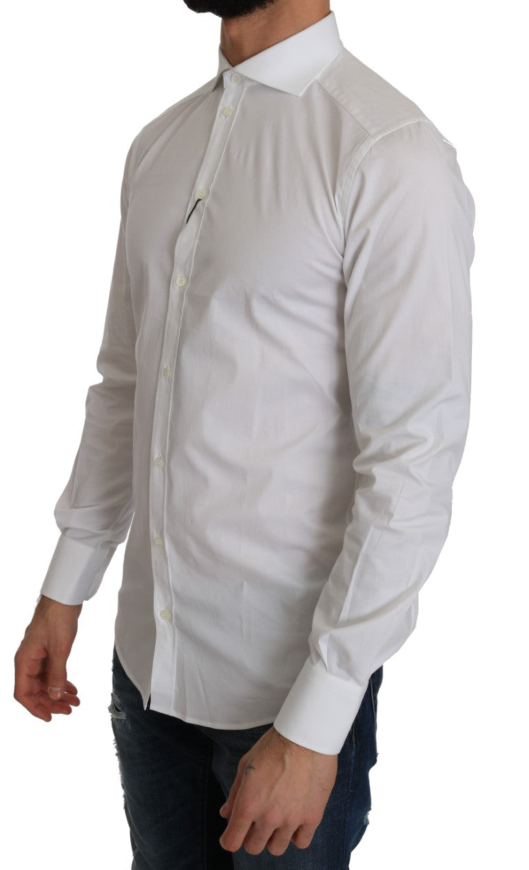 White Cotton GOLD Slim Stretch Shirt