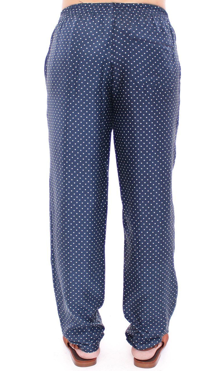 Blue Polka Dot SILK Pajama Pants Sleepwear