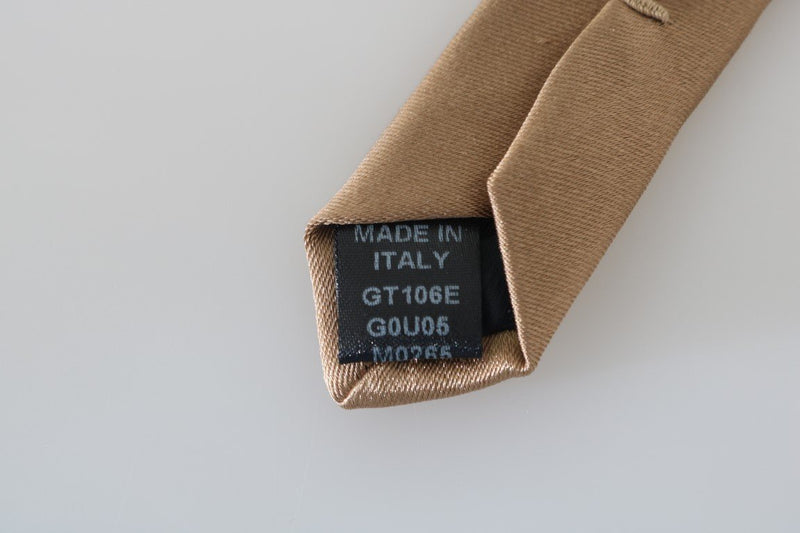 Brown Silk Solid Slim Tie