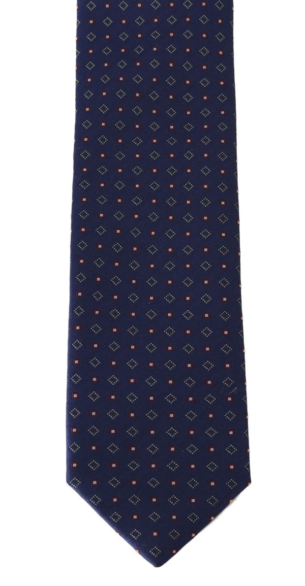 Blue Silk Dotted Pattern Classic Tie