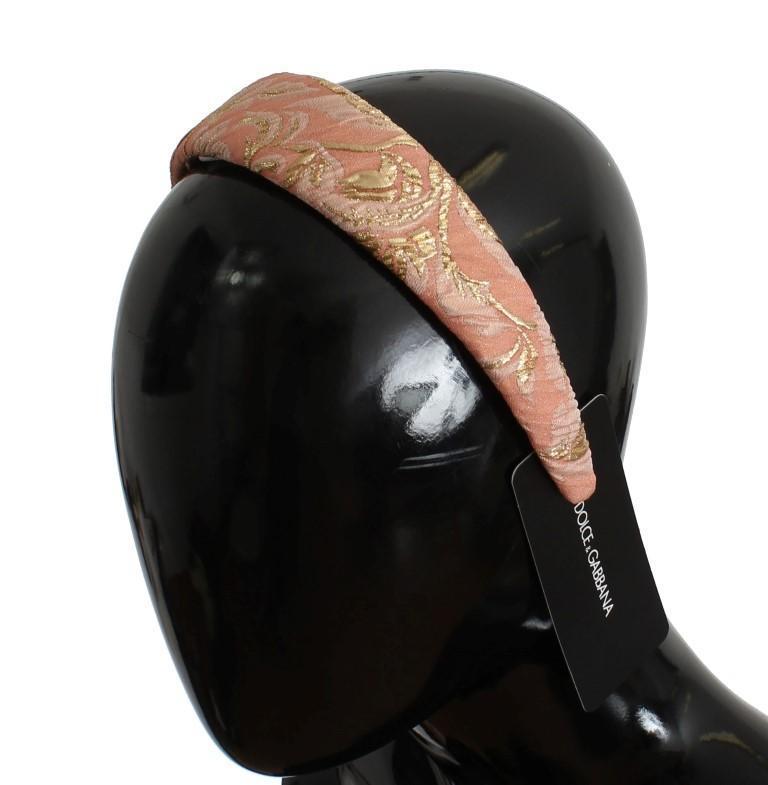 Pink Gold Brocade Silk Headband