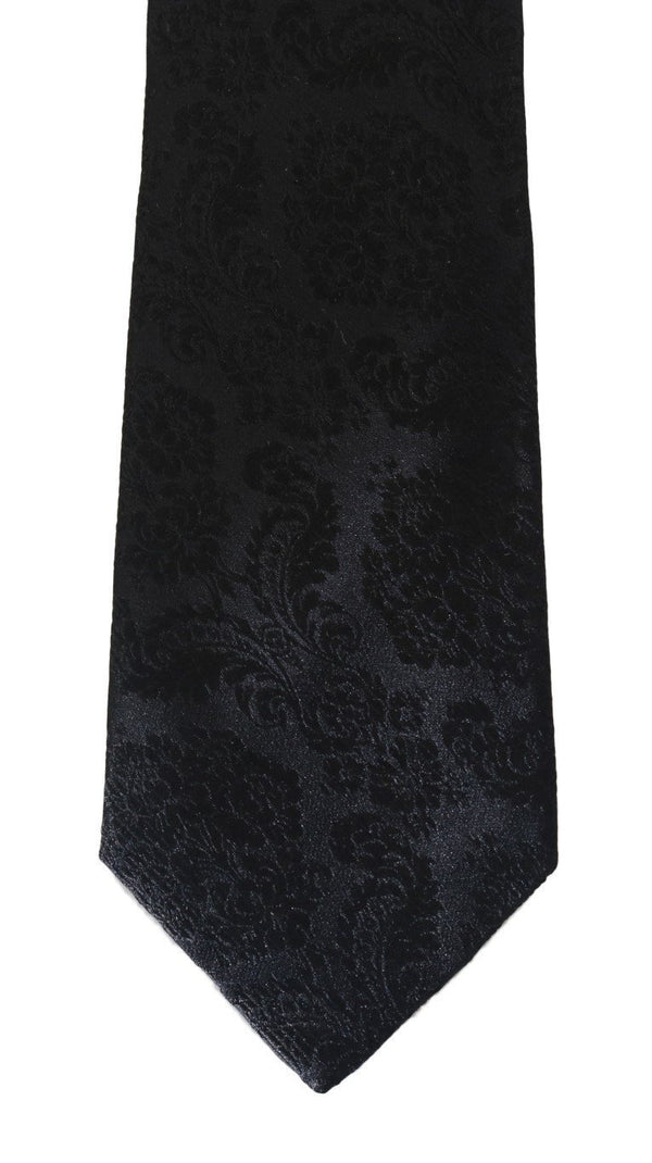 Black Floral Pattern Tie