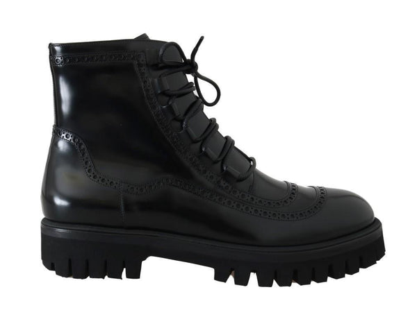 Black Leather Ankle Boots