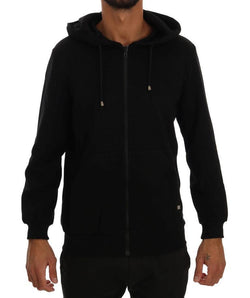 Black Sport Casual Hodded Cotton Sweater