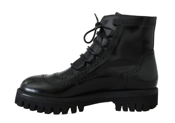 Black Leather Ankle Boots