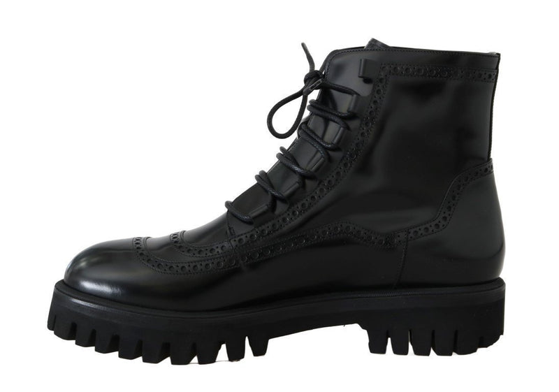 Black Leather Ankle Boots