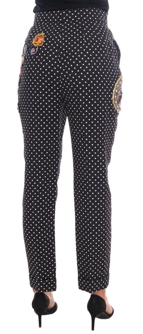 Black Polka Dot Sicily Crystal Pants