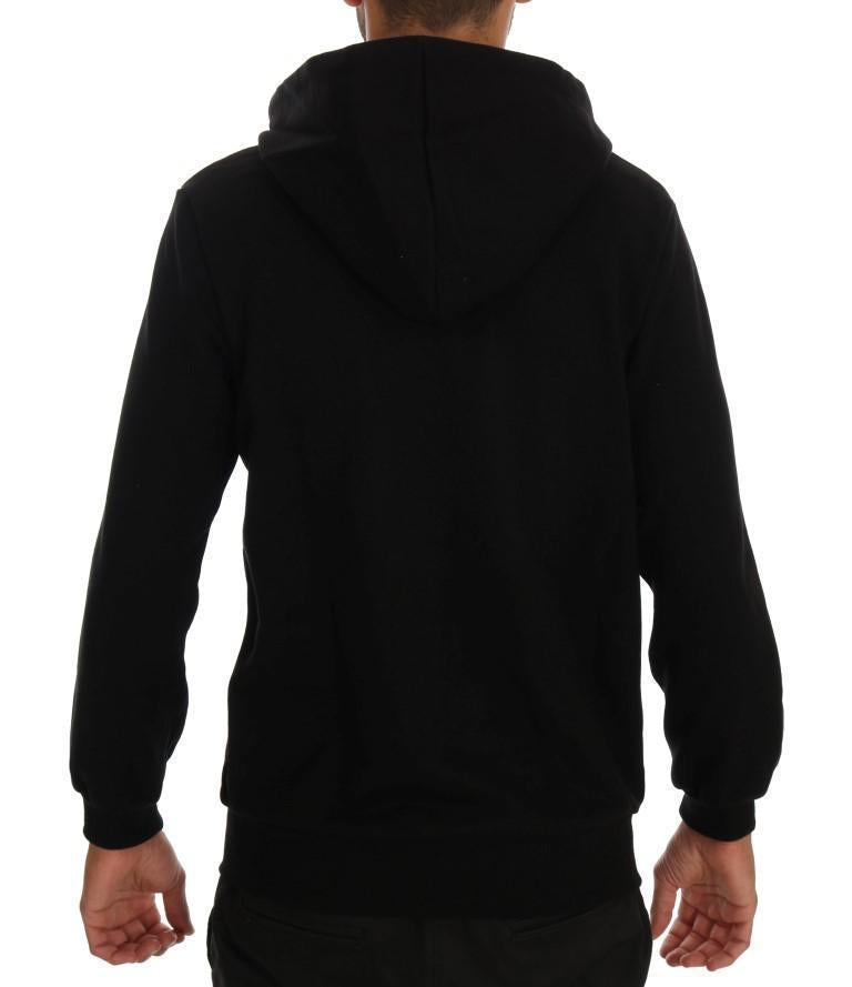 Black Sport Casual Hodded Cotton Sweater