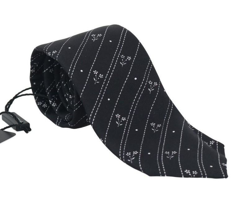 Black Silk Pattern Classic Tie