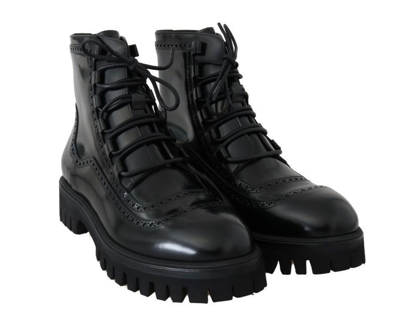 Black Leather Ankle Boots