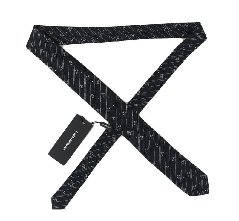 Black Silk Pattern Classic Tie