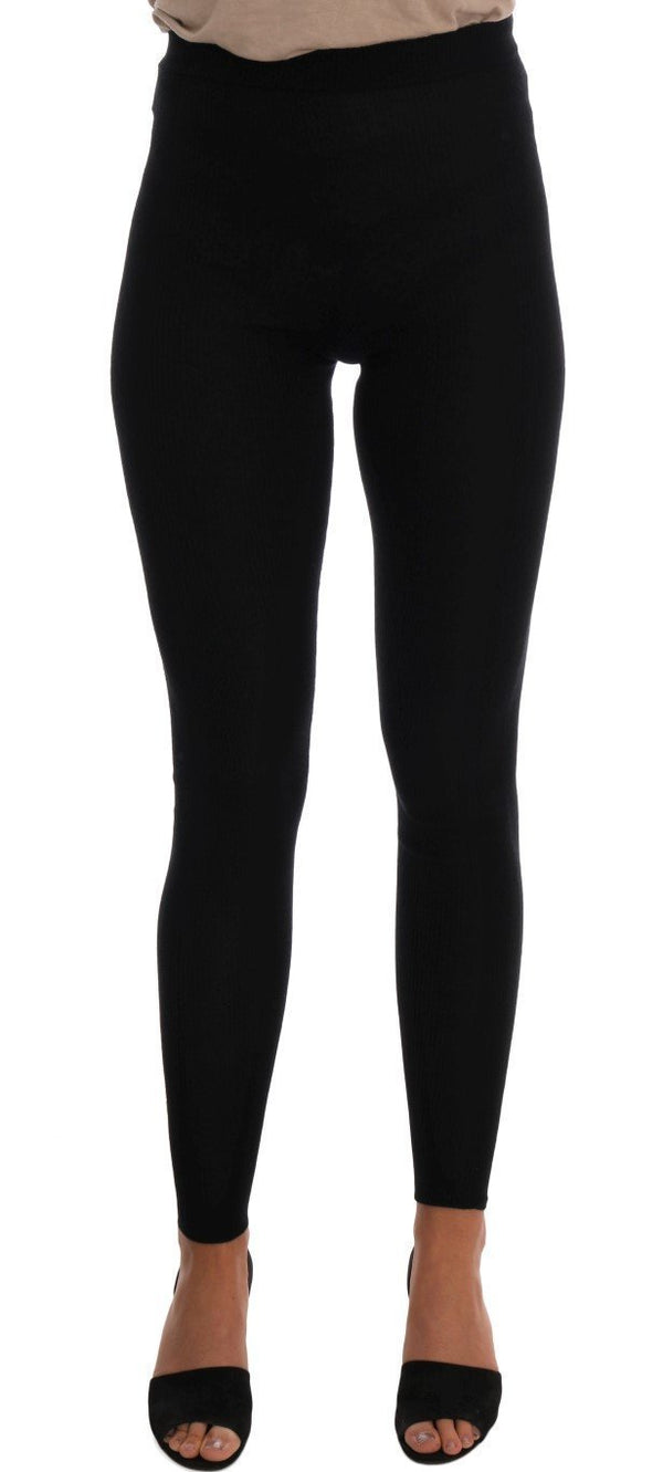 Black Cashmere Stretch Tights