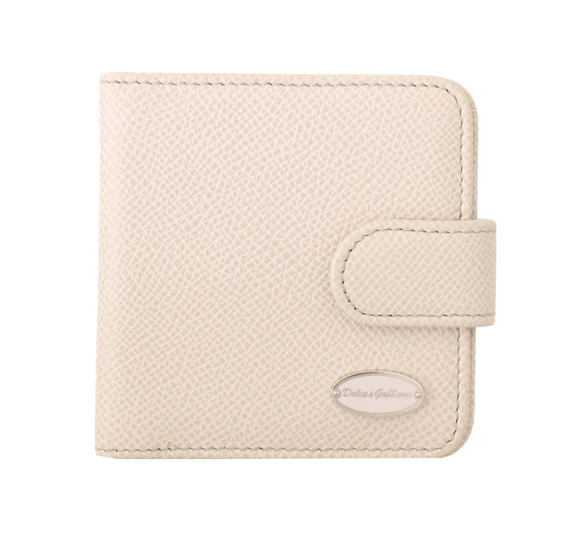 White Dauphine Leather Condom Pocket Case Holder