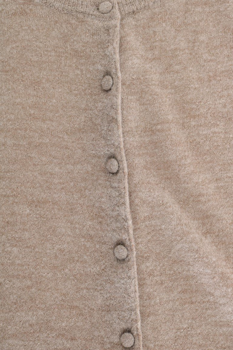 Brown Wool Knit Cardigan Sweater
