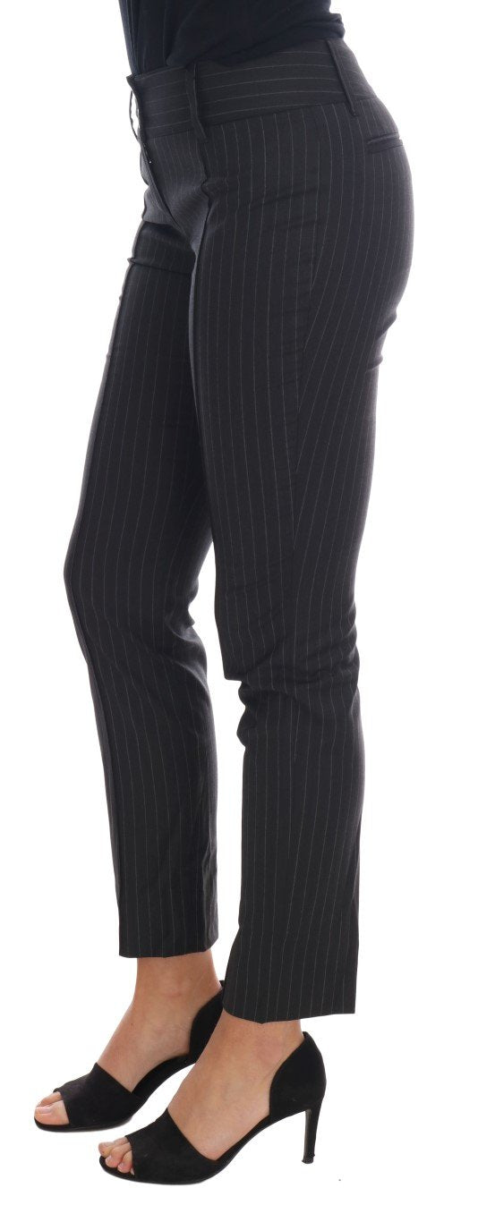 Gray Wool Stretch Slim Dress Pants