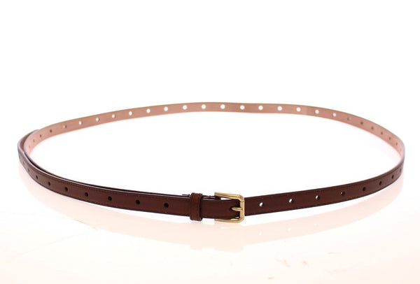 Brown Leather Logo Waist Belt