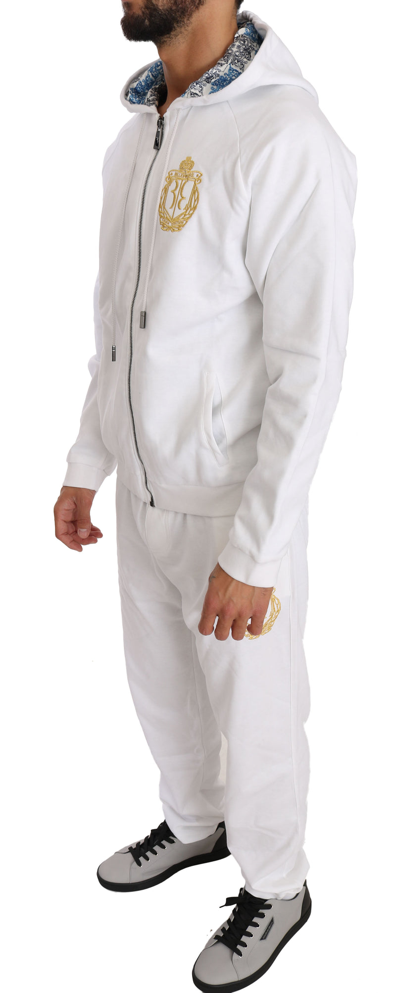 White Cotton Sweater Pants Tracksuit
