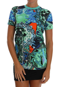 Blue Future Flower Print Blouse Top