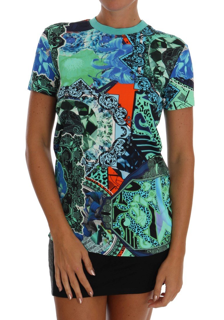 Blue Future Flower Print Blouse Top