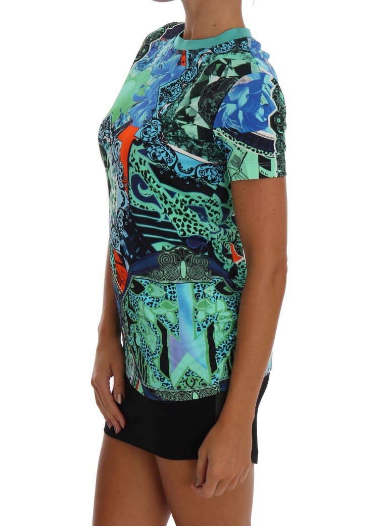 Blue Future Flower Print Blouse Top
