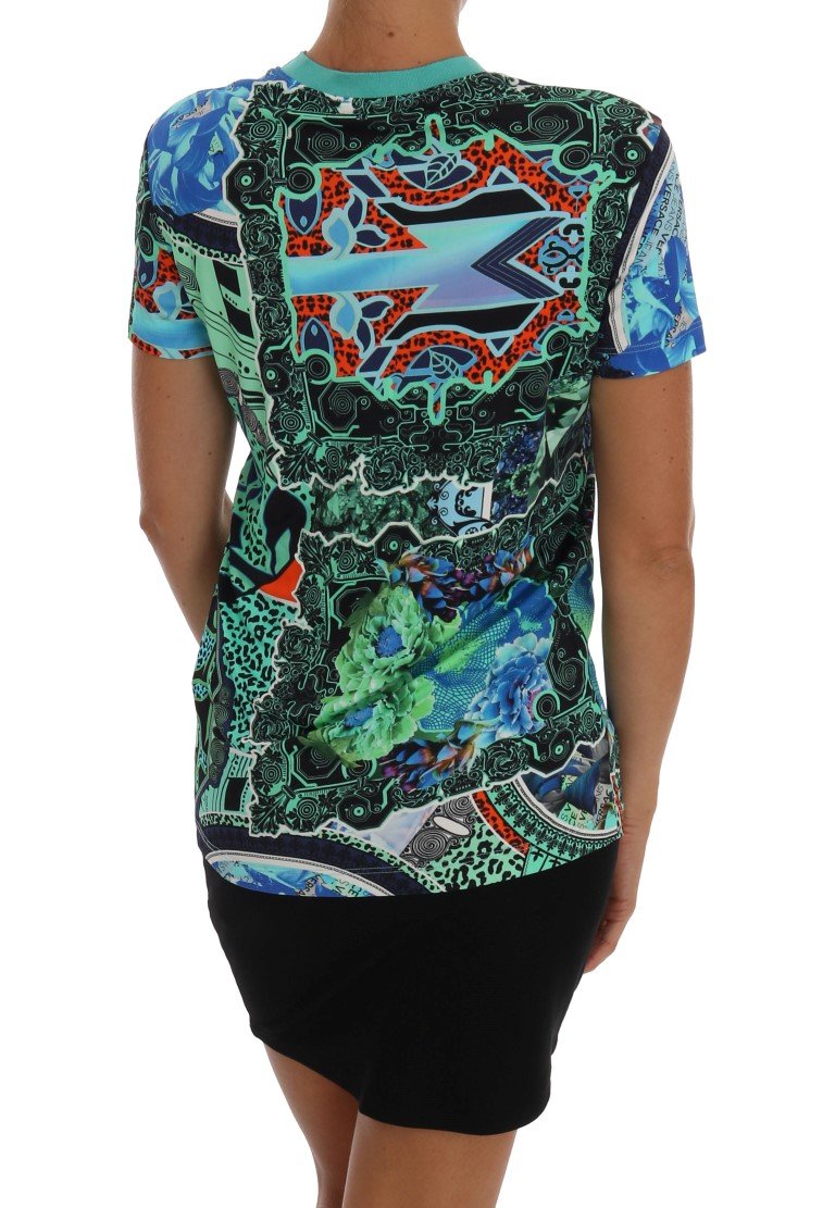 Blue Future Flower Print Blouse Top