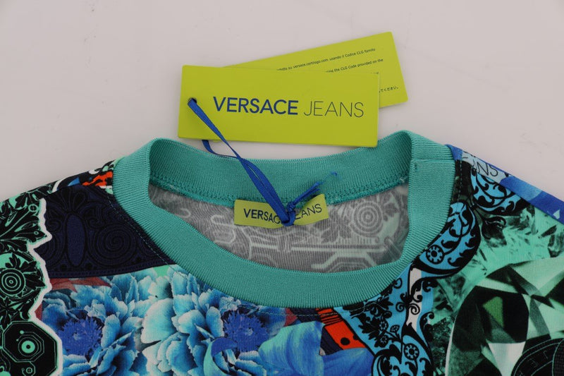Blue Future Flower Print Blouse Top