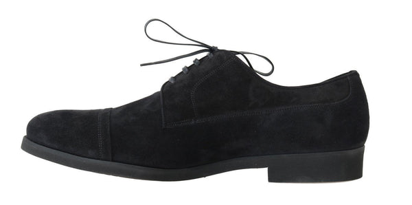 Black Suede Leather Formal Derby Shoes