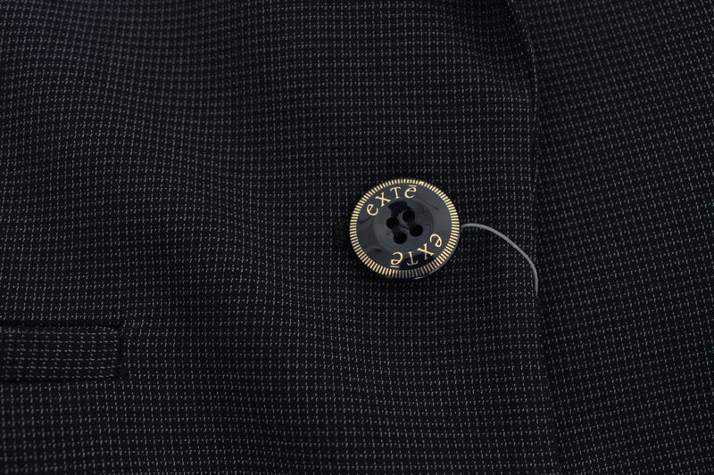 Blue Stretch Cotton One Button Suit