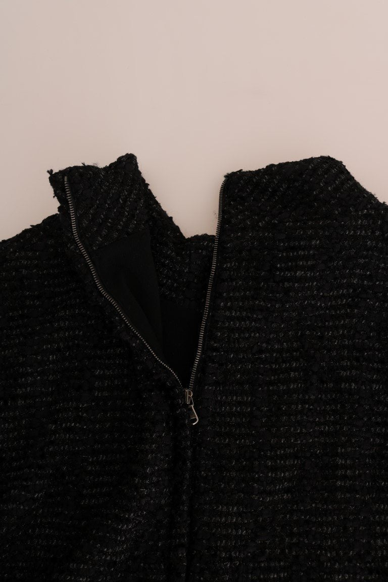Black Fairy Tale Crystal Zipper Sweater