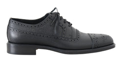 Black Leather Dress Oxford Wingtip Shoes