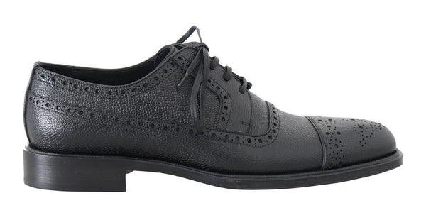 Black Leather Dress Oxford Wingtip Shoes