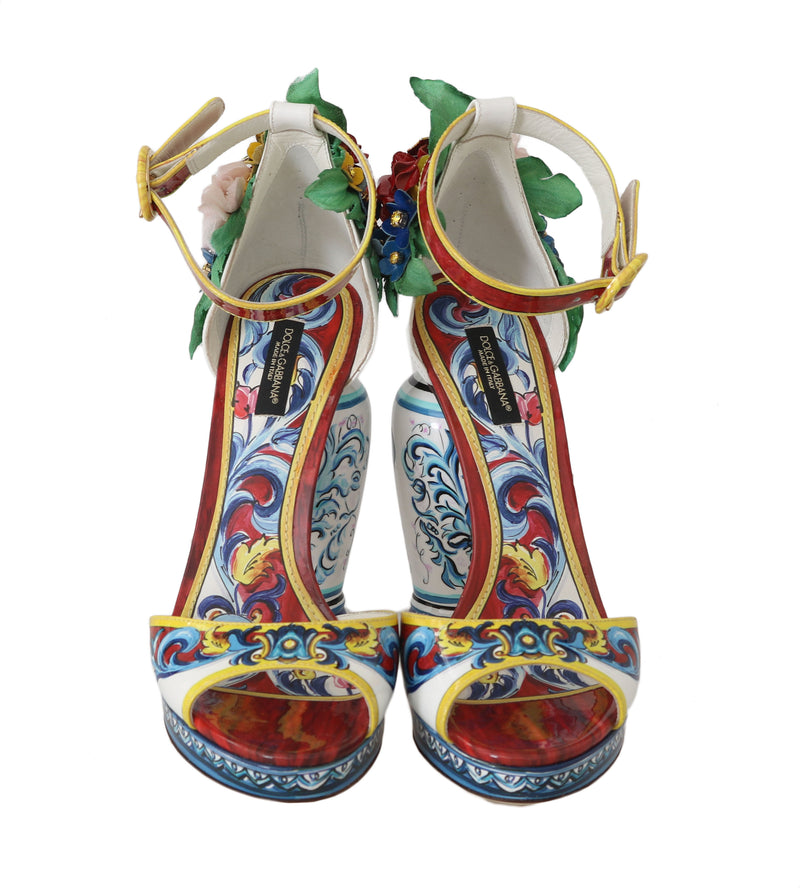 Majolica Leather Crystal Vase Heels