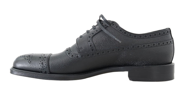 Black Leather Dress Oxford Wingtip Shoes