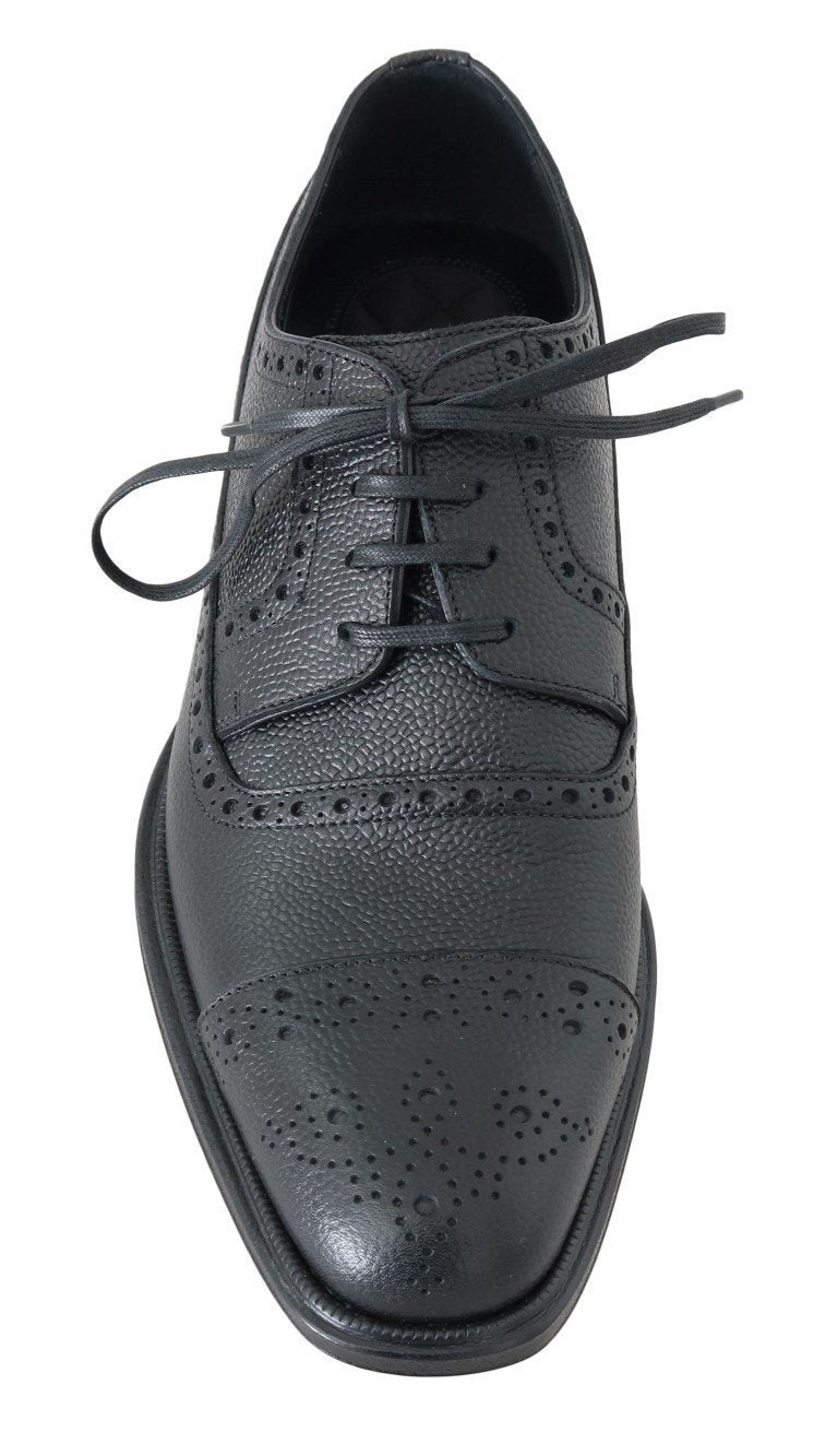Black Leather Dress Oxford Wingtip Shoes